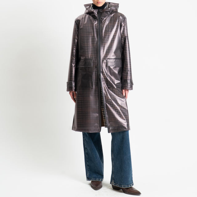 Vicolo-Cappotto hand made misto lana con impermeabile - moro/latte/nero