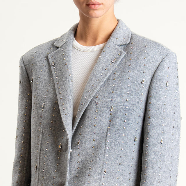 Vicolo-Giacca hand made misto lana con applicazioni - grigio melange
