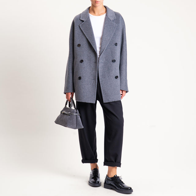 Vicolo-Cappotto hand made doppiopetto misto lana - grigio