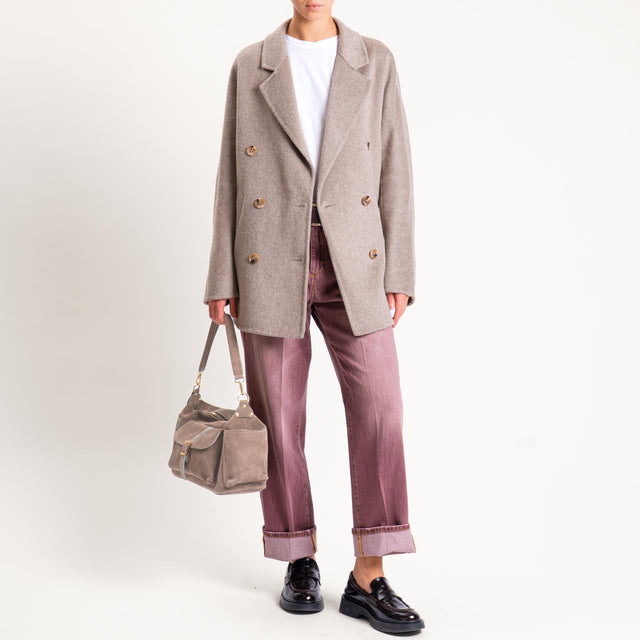 Vicolo-Cappotto hand made doppiopetto misto lana - taupe