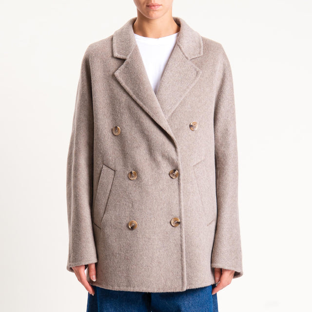 Vicolo-Cappotto hand made doppiopetto misto lana - taupe