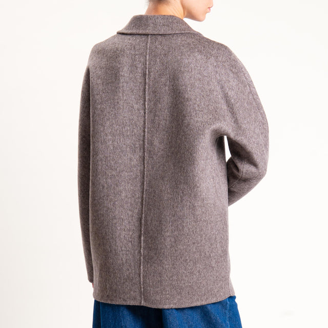 Vicolo-Cappotto hand made doppiopetto misto lana - tortora