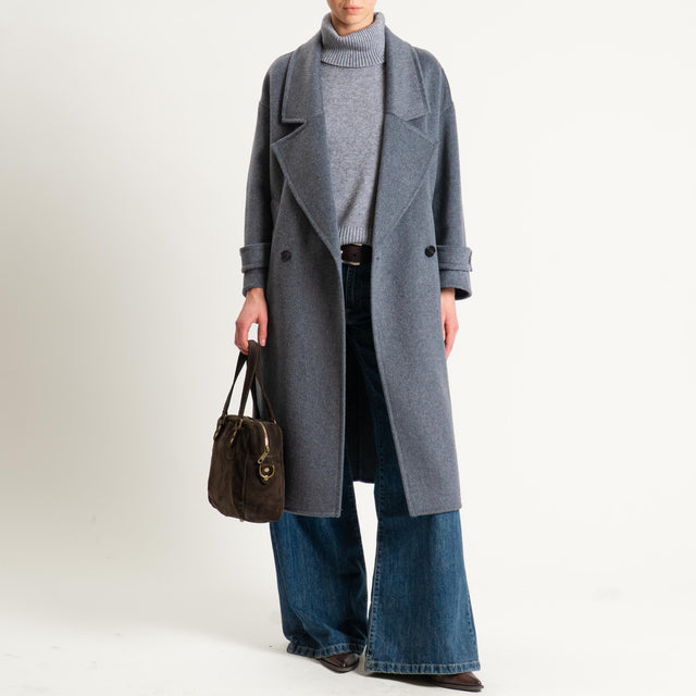 Vicolo-Cappotto hand made doppiopetto misto lana - grigio