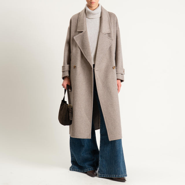 Vicolo-Cappotto hand made doppiopetto misto lana - taupe