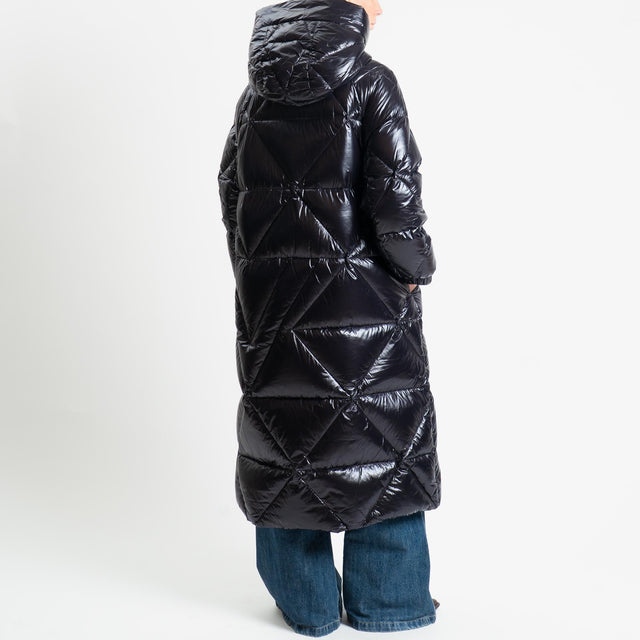 Vicolo-Piumino lungo con cappuccio - nero