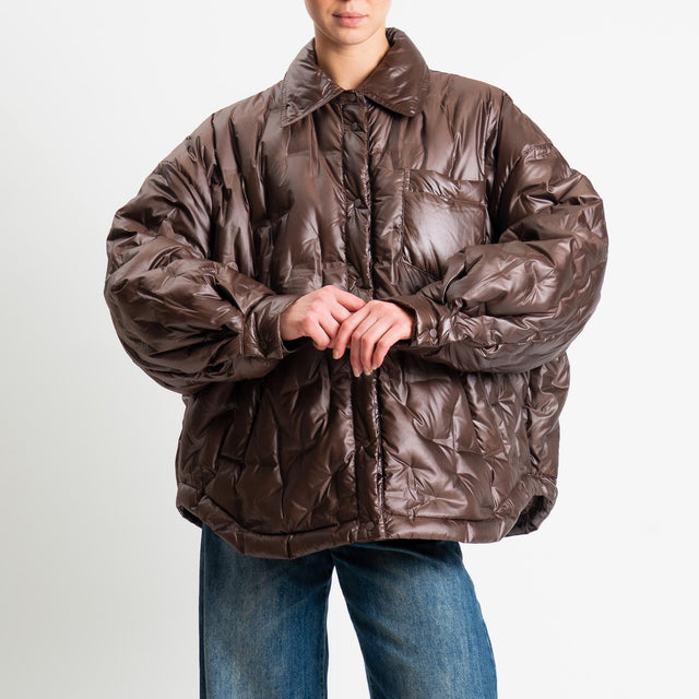 Vicolo-Piumino over con tasche - moro