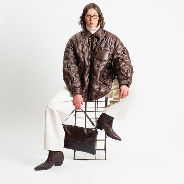 Vicolo-Piumino over con tasche - moro