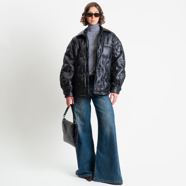 Vicolo-Piumino over con tasche - nero