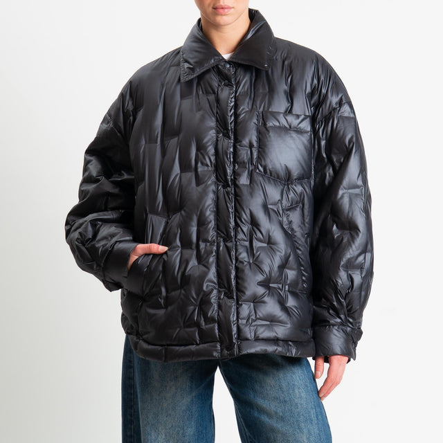 Vicolo-Piumino over con tasche - nero