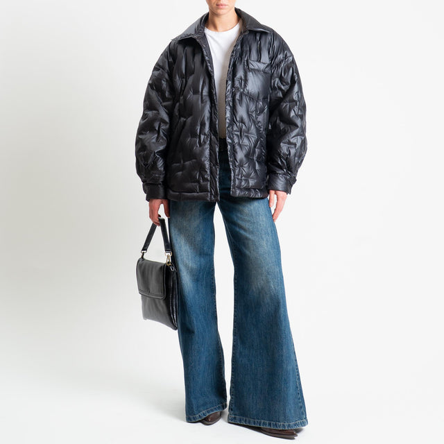 Vicolo-Piumino over con tasche - nero