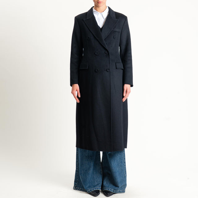 Vicolo-Cappotto hand made doppiopetto misto lana - nero