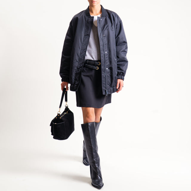 Vicolo-Bomber oversize imbottito water repellent - nero