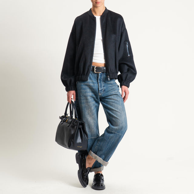 Vicolo- Bomber in velour - nero