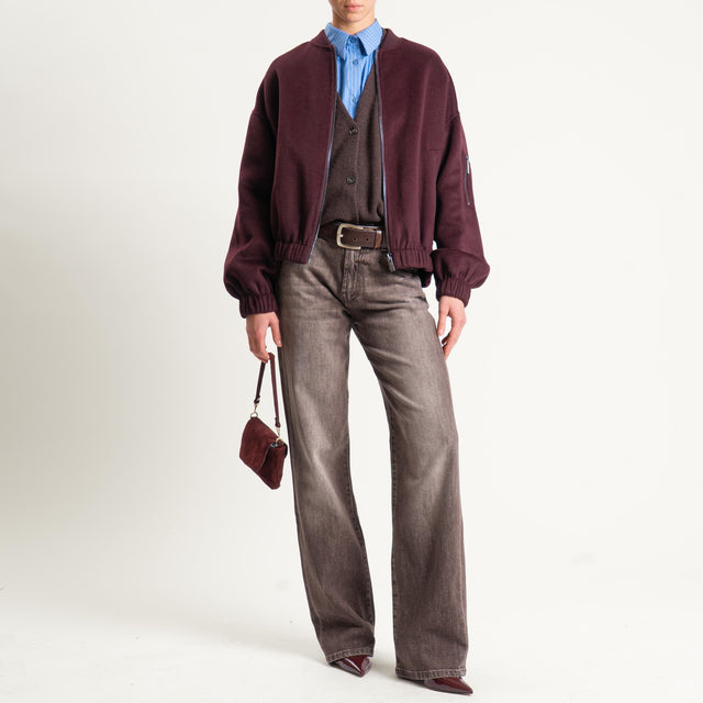 Vicolo- Bomber in velour - Bordeaux