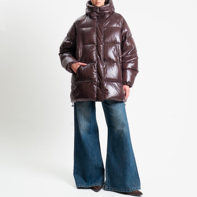 Vicolo-Piumino over con cappuccio - moro