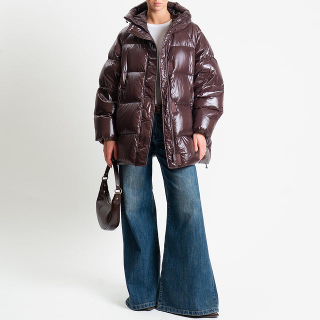 Vicolo-Piumino over con cappuccio - moro