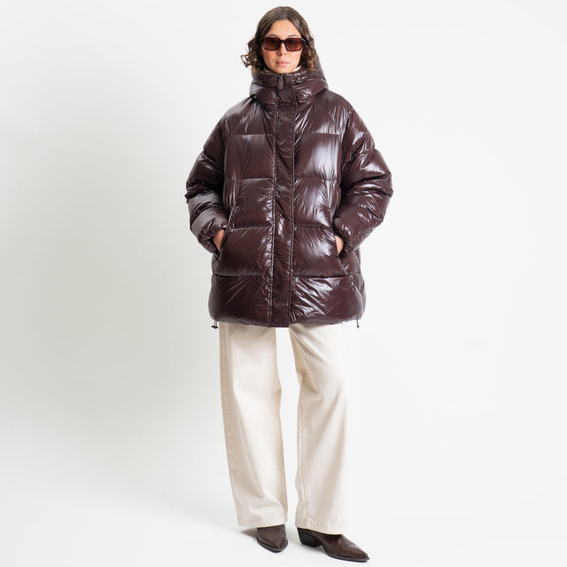 Vicolo-Piumino over con cappuccio - moro