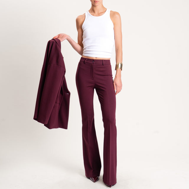 Vicolo-Pantalone punto milano bootcut - Bordeaux