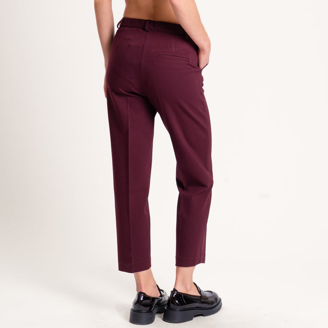 Vicolo-Pantalone punto milano con elastico dietro - Bordeaux