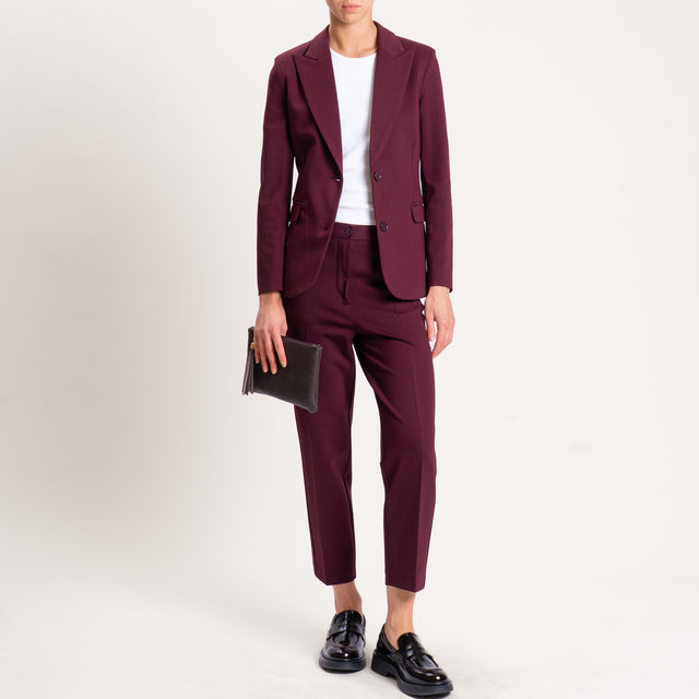 Vicolo-Pantalone punto milano con elastico dietro - Bordeaux