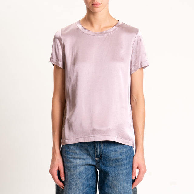 Vicolo-Blusa satin elasticizzata mezza manica - old rose