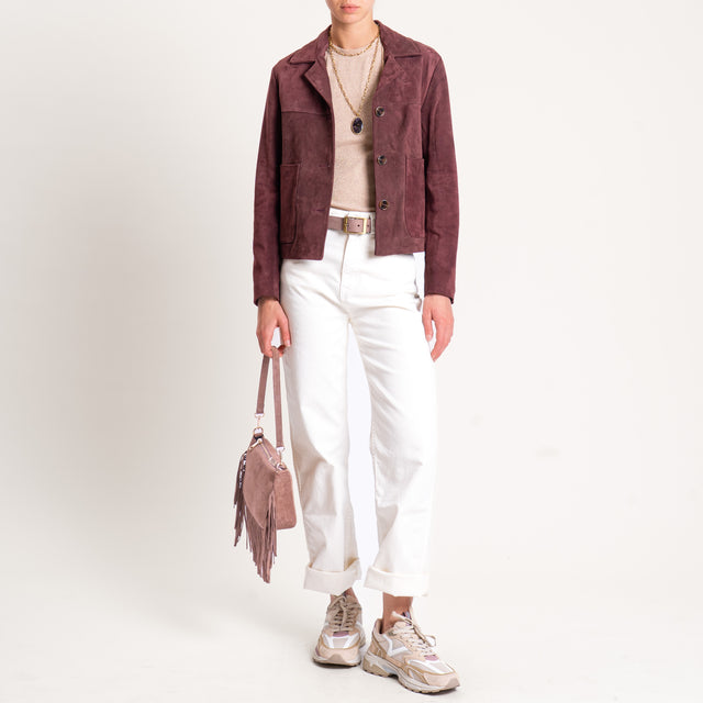 Vicolo-Giacca scamosciata 100% genuine leather - Bordeaux