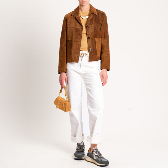 Vicolo-Giacca scamosciata 100% genuine leather - cuoio