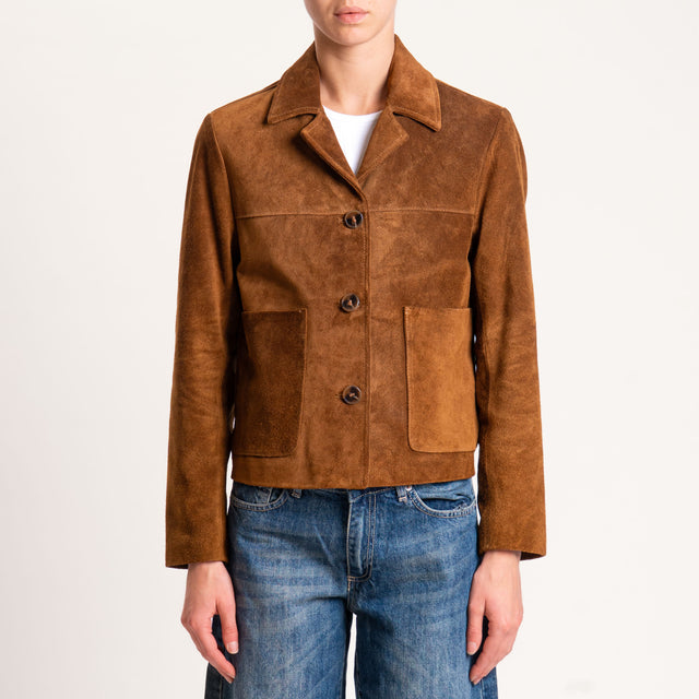 Vicolo-Giacca scamosciata 100% genuine leather - cuoio