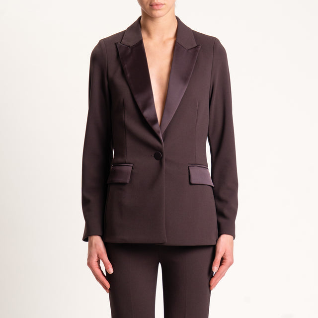 Vicolo-Giacca crêpe collo reverse - moro