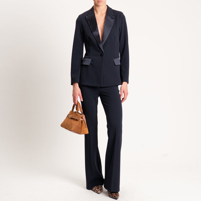Vicolo-Giacca crêpe collo reverse - nero