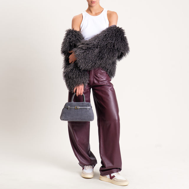 Vicolo-Pantalone 100% genuine leather 5 tasche - Bordeaux