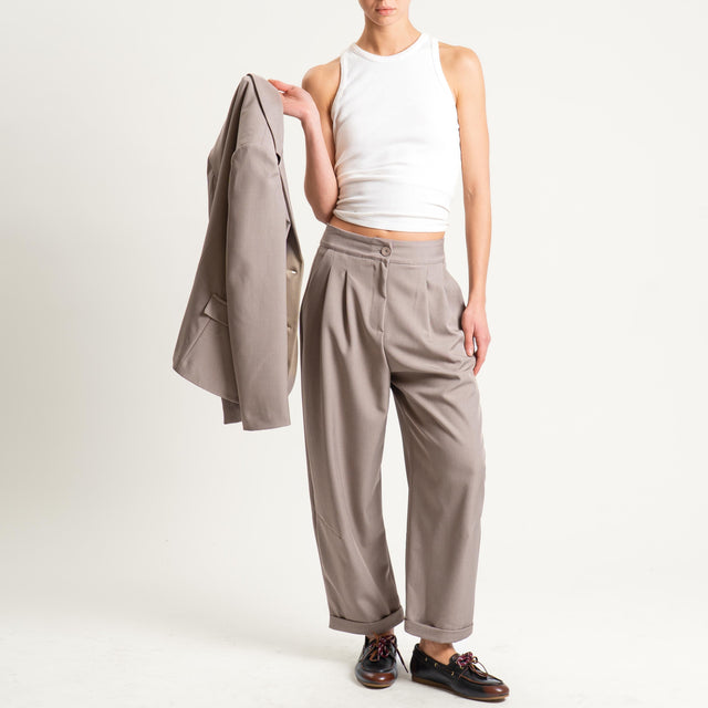 Vicolo- Pantalone con pinces - sabbia