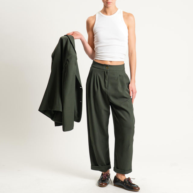 Vicolo- Pantalone con pinces - militare