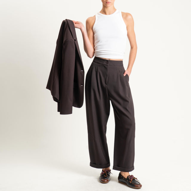 Vicolo- Pantalone con pinces - moro