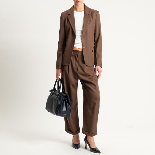 Vicolo- Pantalone con pinces - cioccolato