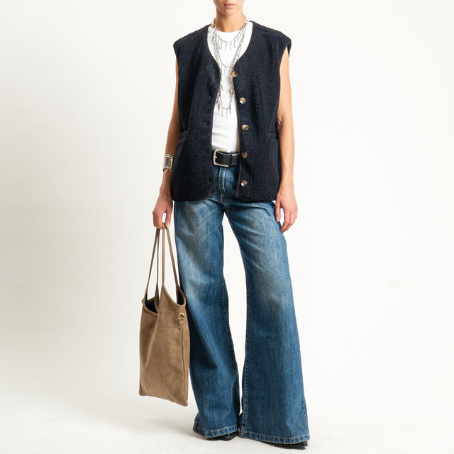 Vicolo-Gilet teddy - nero