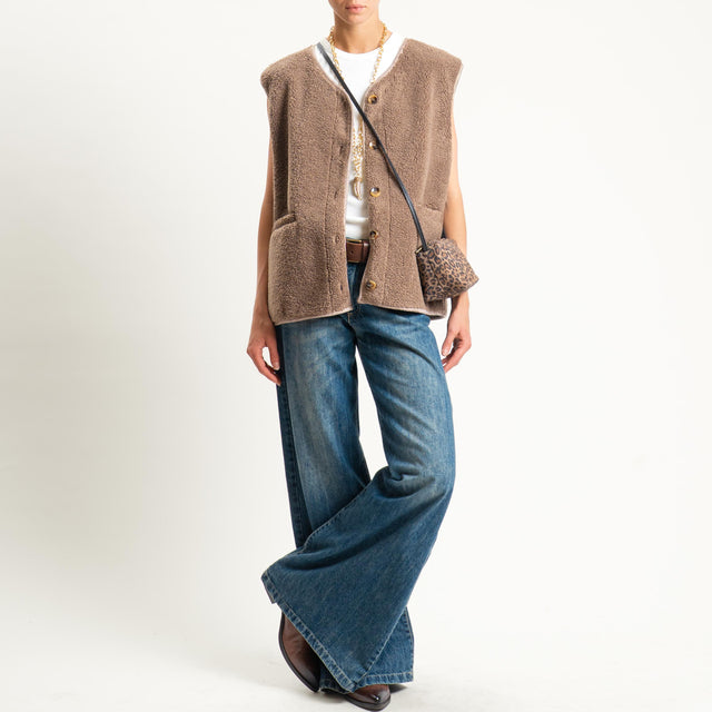 Vicolo-Gilet teddy - tortora
