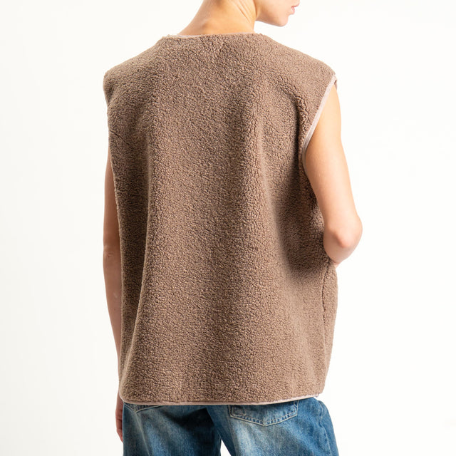 Vicolo-Gilet teddy - tortora