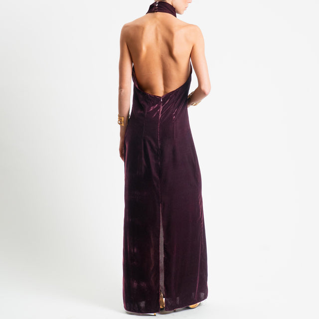 Vicolo-Abito velluto spacco dietro - Bordeaux