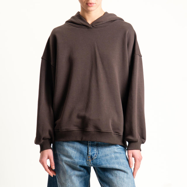 Vicolo-Felpa con cappuccio - moro