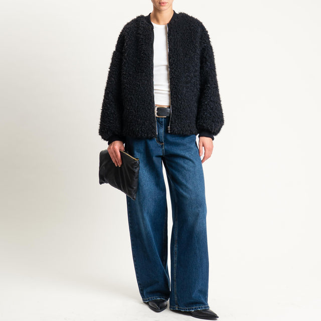 Vicolo- Bomber bouclè - Nero