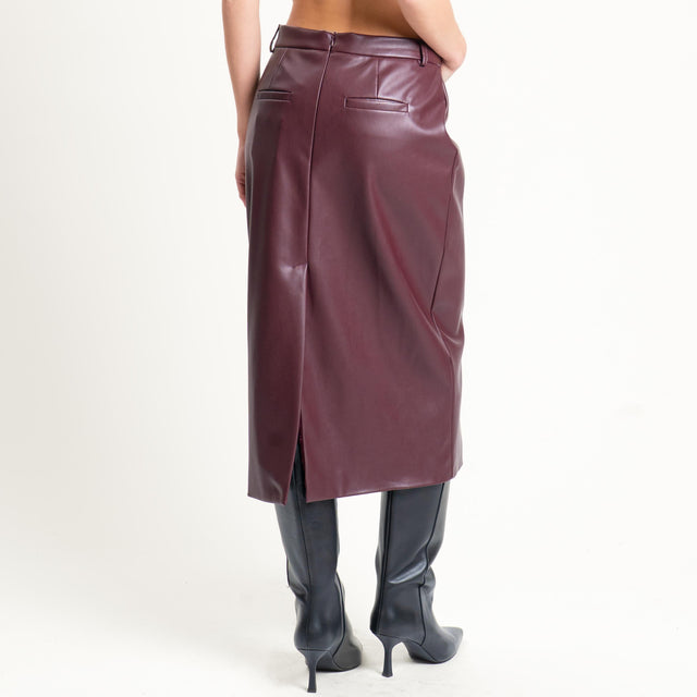 Vicolo-Gonna similpelle spacco dietro - Bordeaux