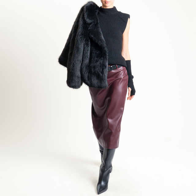 Vicolo-Gonna similpelle spacco dietro - Bordeaux