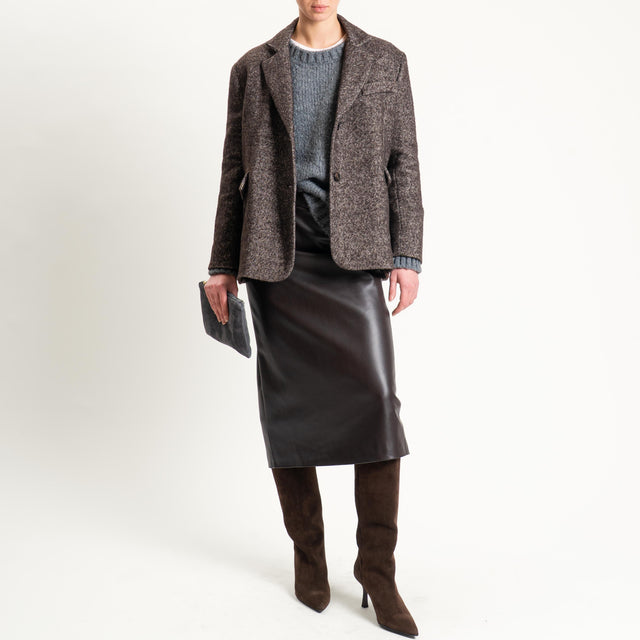 Tensione in-Giacca chevron misto lana - moro/latte