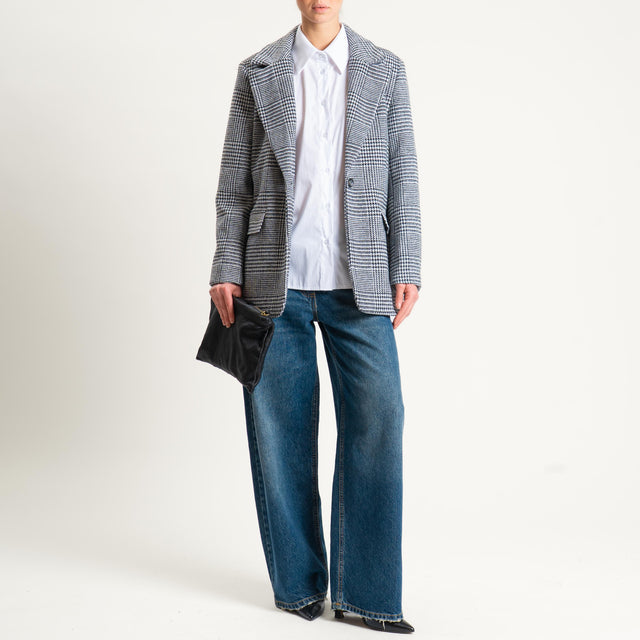 Vicolo-Giacca check oversize - latte/nero
