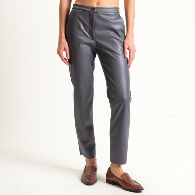 Vicolo-Pantalone similpelle slim fit - grigio