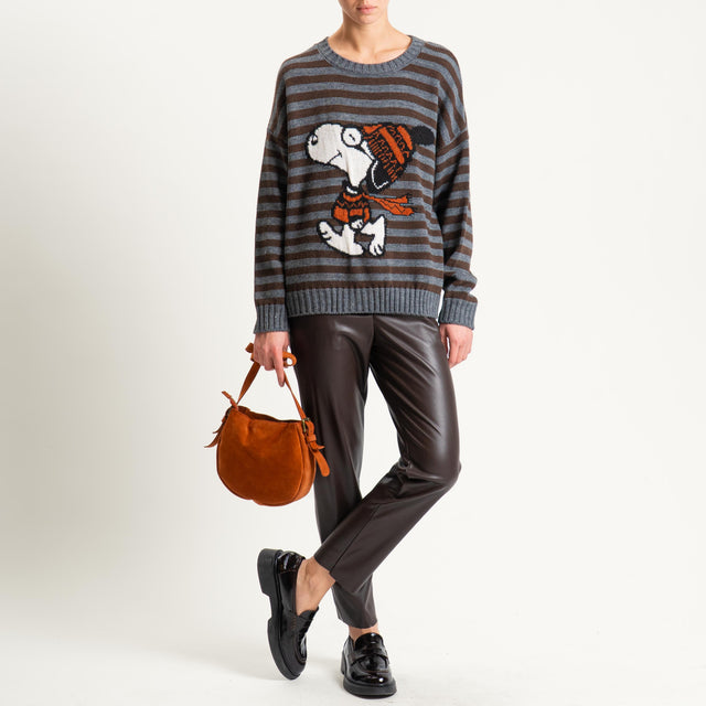 Vicolo-Pantalone similpelle slim fit - moro