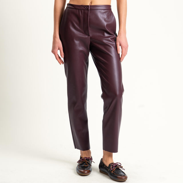 Vicolo-Pantalone similpelle slim fit - Bordeaux