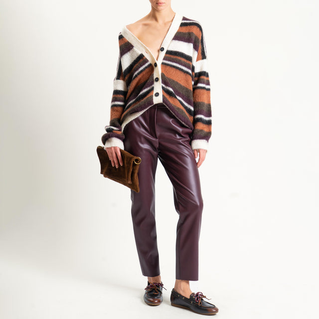 Vicolo-Pantalone similpelle slim fit - Bordeaux