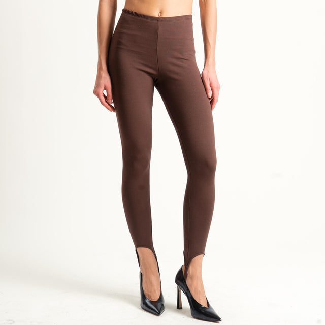 Vicolo-Leggings elastico in vita - cioccolato